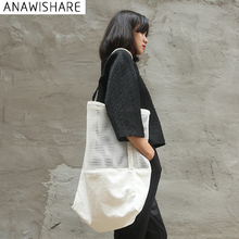Anawishare bolsas de mão de lona femininas, bolsas de ombro grandes com buracos bolsa de compras grande para mulheres bolsa de viagem 2024 - compre barato