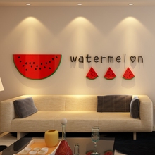 Creative INS big watermelon DIY children's room bedroom home living room TV background wall decoration 3D acrylic wall stickers 2024 - buy cheap