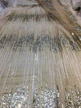 Tule de renda com cola glitter moda H-31 glitter tecido de renda africano para o vestido de festa 5 quintal/lote para a festa vestido 2024 - compre barato