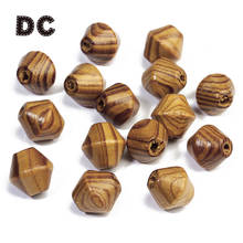 DC 50pcs/lot Natural Wooden Pine Beads 16mm Organic Unfinished Spacer Women Kid Diy Necklaces Bead Octagonal for Jewelry Making 2024 - buy cheap