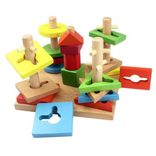 Wooden Geometric Shape Blocks Nesting And Stacking Toy Children Education Toys Geometric Shape Creative Matching Toys Kids Gift 2024 - buy cheap