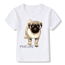 2018 Fashion Children Boy Girl Cool Print Short Sleeve Dog Pug Life Top Tee T-shirt Summer Baby Casual T Shirts Tshirt ooo2333 2024 - buy cheap