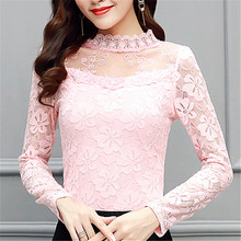 New Autumn Fashion Elegant Women's Shirts Lace Blouse Shirts Long Sleeve Plus Size Tops 2024 - buy cheap