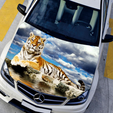 Adesivo estiloso de carro para capa, película hd de proteção com animais, tigre, acessórios adesivos para o exterior do carro, 135*150cm 2024 - compre barato