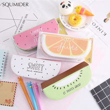 2021 NEW Fruit style cute school pencil case for girls PU Leather kiwi pencil bag fruit stationery pouch office school supplies 2024 - buy cheap