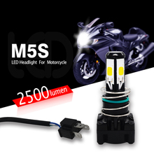 Светодиодные фары EURS M5S COB для мотоцикла, H4, 25 Вт, 2500 лм, 12-24 В 2024 - купить недорого