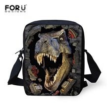 Bolsa mensageiro feminina forudesigns, mini bolsa de ombro com estampa de animal dinossauros 3d, jurassic world park, bolsa de viagem 2024 - compre barato