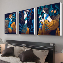Picture Canvas Painting 3 Panels Modern Abstract ethnic girl On Wall Art Cuadros Home Decor For Living room and bedroom No Fram 2024 - buy cheap
