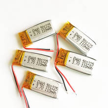 Lot 5 pcs 3.7V 110mAh 501225 Lithium Polymer LiPo Rechargeable Battery For Mp3  Mp4 PAD DVD headphone bluetooth speaker 051225 2024 - buy cheap