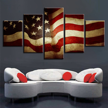 Arte da Parede Da lona Pintura Quadro Modular 5 Pedaços Bandeira Americana Fotos Kitchen Restaurant Decor Para Sala HD Imprime Cartaz 2024 - compre barato