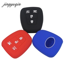 Jingyuqin силиконовый чехол для ключей от машины защитный держатель для 2015 Toyota Camry Rav4 COROLLA, 4 кнопки, ФОБ 2024 - купить недорого