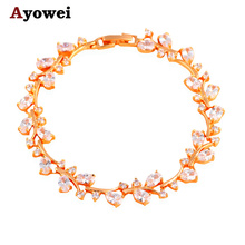 New Brand Designer  Yellow Gold color Delicate Bracelets Color Crystal Health Nickel & Lead Free Fashion Jewelry TB1008A 2024 - buy cheap