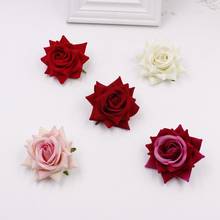 Cheap 10pcs / lot (6cm / flower) Artificial Silk Velvet Rose Home Flower Flower, DIY Wedding Brooch Gift Box 2024 - buy cheap