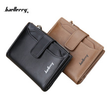 Baellerry Men wallet with coin pocket vintage three fold short leather card purse hasp zipper money bag card holder designer 2024 - buy cheap