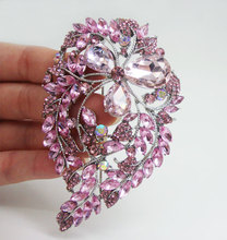 New Charming Crystal Flower Wedding Pendant Bride Brooch Pin Silver-Tone 2024 - buy cheap