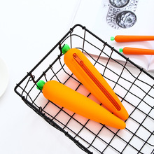 Carrot Pencil Case Novelty Silicone Carrot Pencil Bag for School Kids 2024 - buy cheap