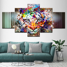 Canvas Painting  colorful Tiger 5 Pieces Wall Art Painting Modular Wallpapers Poster Print for living room Home Decor 2024 - buy cheap