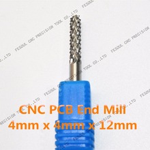 4 mm * 12 mm, 1 pcs, Frete grátis PCB fim moinho, Máquina CNC fresa milho, Ferramenta carbide sólida, Placa de circuito, Acrílico, Fibras de carbono 2024 - compre barato