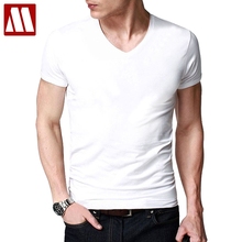Mens Leisure Short Sleeved Tops & Tees Classics Male Elastic Primer Shirt Slim Fit V-neck Man Casual T Shirts Asia Size S-XXXXXL 2024 - buy cheap
