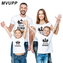 family matching clothes daddy mommy and me tshirt look father son mother daughter outfits clothing mom baby girl crown dresses 2024 - buy cheap