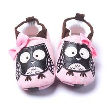 Розовая обувь для маленьких девочек с совами, мягкая подошва, хлопковая обувь для новорожденных, обувь для первых шагов, обувь для Prewalkers, Мокасины, носки 2024 - купить недорого