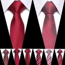 Роскошные мужские галстуки с принтом 7 см для мужчин, тонкие галстуки из полиэстера, жаккардовые галстуки для худой шеи, свадебные Узкие галстуки 2024 - купить недорого