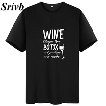 Футболка Srivb Wine Botox, женская футболка большого размера с коротким рукавом 2024 - купить недорого
