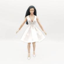 1/6 Female  White Sleeveless Dress Models Accessories for 12'' Action Figures Bodies 2024 - buy cheap