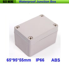 Free Shipping 1 Piece Mini Type IP66 ABS Grey Waterproof  Electronic Plastic Enclosure 65*95*55mm 2024 - buy cheap