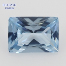 106# Light Blue Rectangle Shape Princess Cut Synthetic Spinel Stone For Jewelry Size 2x3mm~8x10mm 2024 - buy cheap