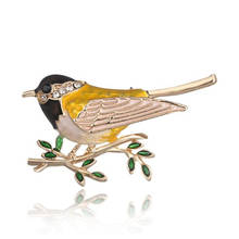 Fashion Animal Oriole Bird Brooches Men Women's Alloy Bird Branch Rhinestone Brooch Pins Banquet Brooch Mother Gift 2024 - buy cheap