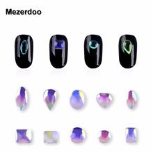 Mezerdoo 100pcs/lot 3D Rhinestone Nail Art Decoration Resin Clear AB Nail Studs Symphony Flat Diamond On Nail 3mm 4mm 5mm 6mm 2024 - buy cheap