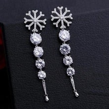Red Trees Brand High Quality Long Earrings With Stones Fashion Snowflake Christmas Earrings Jewelry Drop Shipping In Box 2024 - buy cheap