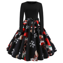 Christmas Dress Women Floral Slim Vintage Dress 50S 60S Sleeveless Casual Elegant Party Festival Gift Dresses Vestidos costume 2024 - buy cheap