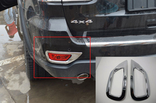 Acessórios de farol traseiro para jeep grand cherokee 2014 2015 e, adesivo para tampa de farol de neblina, acessórios de estilo para automóveis, 2 peças 2024 - compre barato