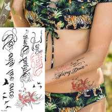 Поддельная Татуировка непромокаемая временная татуировка для женщин, наклейки для тела, водонепроницаемые Временные татуировки, слова, текст, рукав, тату 2024 - купить недорого