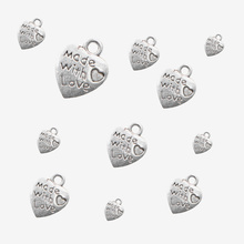 Acessórios para fazer joias diy 30 peças, atacado contas de pingente de coração adorável 10mm, espaçador prateado tibetano a862 2024 - compre barato