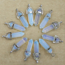 Fashion hotselling opal stone Charms Hexagonal healing Reiki Point charms pendants for jewelry making 12pcs/lot Wholesale 2024 - buy cheap