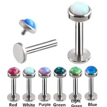 Multicolor Stainless Steel Flat Gem Ear Tragus Helix Piercing Labret Lip Studs Ring Internally Thread Body Jewelry 2024 - buy cheap