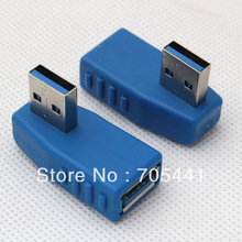 Правый + левый угол 90 градусов USB 3,0 адаптер с разъемом для ноутбука, 100 пара/лот 2024 - купить недорого