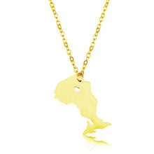 New Ontario Map Necklace Gold Silver Color Stainless Steel Ontario Map Heart Pendant Necklace Map Memorial Jewellery 2024 - buy cheap