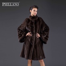 PHILLANO New 2017 Premium Women mink garment natural fur coat Bat sleeve style coat of mink Scandinavia Denmark NAFA YG14046-100 2024 - buy cheap