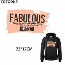 ZOTOONE Fabulous Myself Patches Diy Iron on Transfer Patch on Sweatshirt Letters Applique Heat on T-shirt Clothing Decorations E 2024 - buy cheap