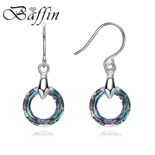 BAFFIN Colorful Fancy Stone Round Circle Drop Earrings Crystals From Swarovski For Women Trendy Rhinestone Dangle Earrings Gift 2024 - buy cheap