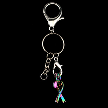 Argolas para chaves de metal, faixa de arco-íris com fechos de lagosta 2024 - compre barato