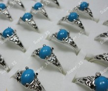 Anillo de plata de primera ley para mujer, sortija, plata esterlina LB056, color azul malayo, 30 Uds. 2024 - compra barato