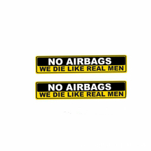 Aliauto 2 X Warning NO AIRBAGS WE DIE LIKE REAL MEN Reflective Car Sticker Decal for Volvo Xc90 S60 S80 S40 V50 Xc70 V40 Citroen 2024 - buy cheap