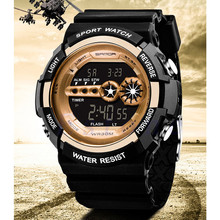 Mens Stainless Steel LED Digital Date Alarm Waterproof Sports Quartz Watch Reloj deportivo free shipping Drop Shopping W 2024 - buy cheap