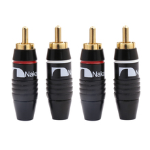 4pcs Nakamichi RCA Plug Audio Cable Male Connector 24K Gold Plated 2024 - buy cheap