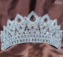 Mariposa Boda nupcial Tiaras concurso hecho a mano coronas de diamantes de imitación de cristal de PartyHeadbands de lujo joyería del pelo 2024 - compra barato